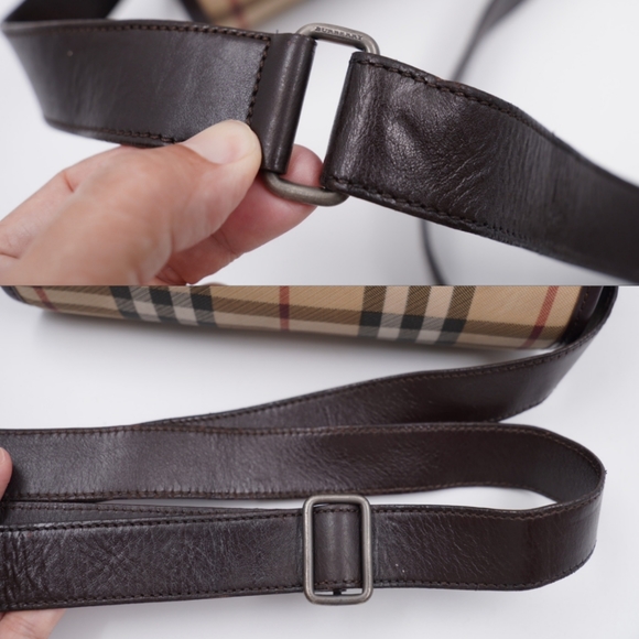 (MT56) Vintage Burberry Brown Nova Check Crossbody Bag  With Matching Wallet - Picture 14 of 16